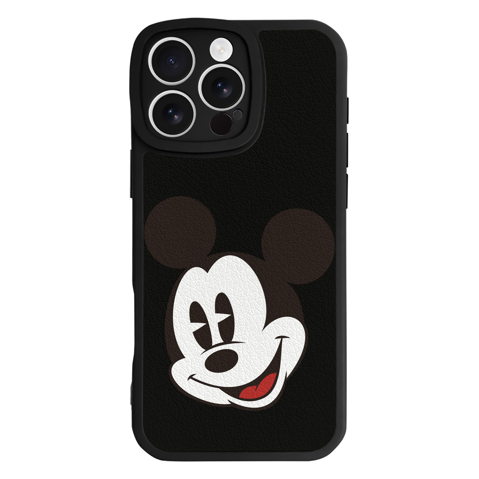 （画像用） ミッキーマウス Mickey Mouse 【iPhone 16シリーズ対応】シリコンスマホケース（レザー調） 材質：シリコン